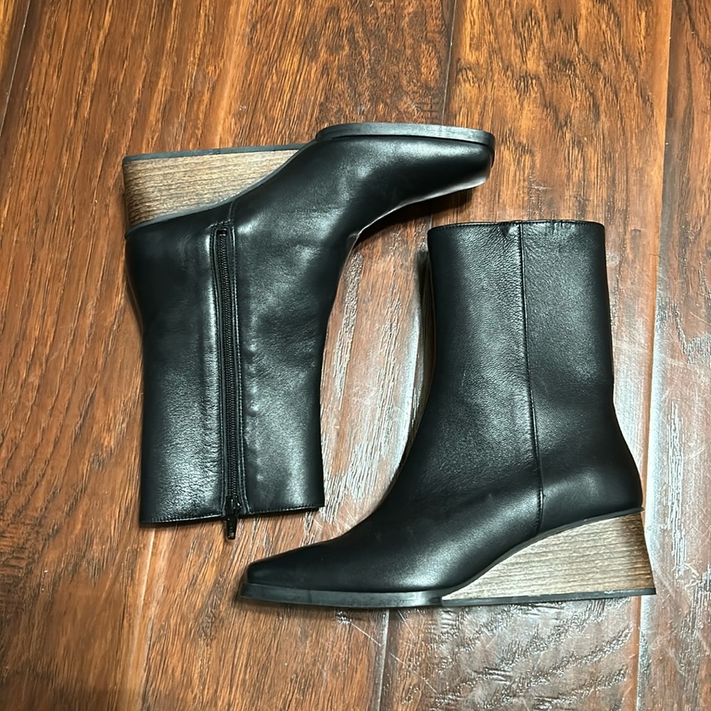 COS black boots with wood heel